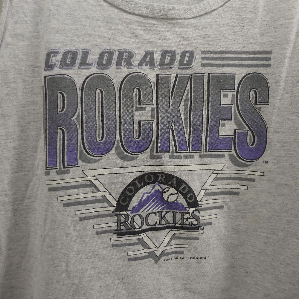 Vintage Colorado Rockies National League 1992 Tank Top Gray‎ Size L Inaugural